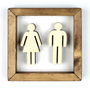 Wallity Accesorio decorativo de pared de madera Nogal y Blanco WC001